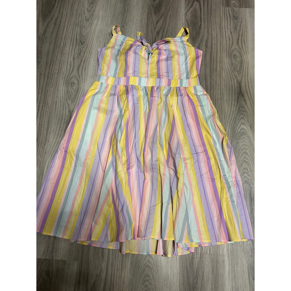 Torrid Womens Pastel Stripe Cotton Blend Dress 1 Multicolor NWT Striped